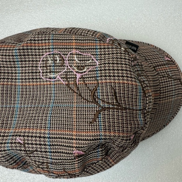 Peter Grimm Cap Driving Hat Medium Brown Floral art 1920s - Picture 4 of 8